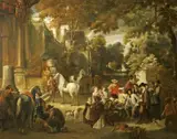 Joseph Le Roy, Fête champêtre: Cavaliers and Women round a Gaming Board