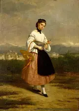 Charles Augustin Wauters, Girl in an Italian dress