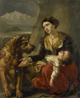 Charles Picqué, A Saint Bernard Dog Comes to the Aid of a lost Woman with a sick Child