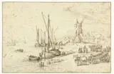 Jan Brueghel, Een molen aan een drukbevaren rivier