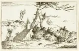 dit Moreau Louis-Gabriel Moreau, Landscape with Classical Statue