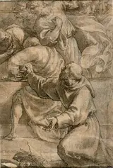dit l'Orbetto Alessandro Turchi, Fragment of an Assumption (?) Scene: Apostles, with Saint Francis of Assisi in the Foreground