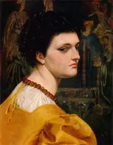 Emma Sandys, Portrait Study of a Lady in a Yellow Dress