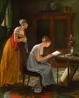 Louise-Adéone Drölling, Woman artist giving a drawing lesson (Self-portrait)