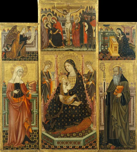 Llorenç Saragossa, Altarpiece of the Virgin Suckling the Child, Saint Clare and Saint Anthony the Abbott