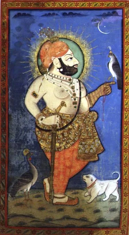 Chokha, Maharana Bhim Singh with a hawk