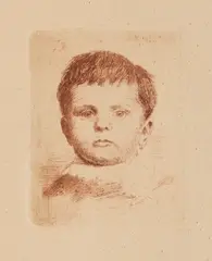 Theodor Aman, Cap de copil, acvaforte și gravură cu acul