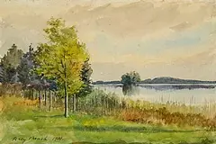 William Percy French, Edge of the Lough, 1901, watercolour on paper
