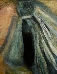 Gwen O'Dowd, Hole in the Earth, Downpatrick Head, Mayo, 1996, mixed media on canvas laid on board