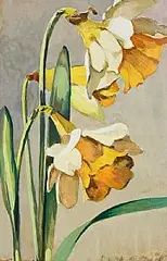 Mainie Jellett, Daffodils, gouache on paper